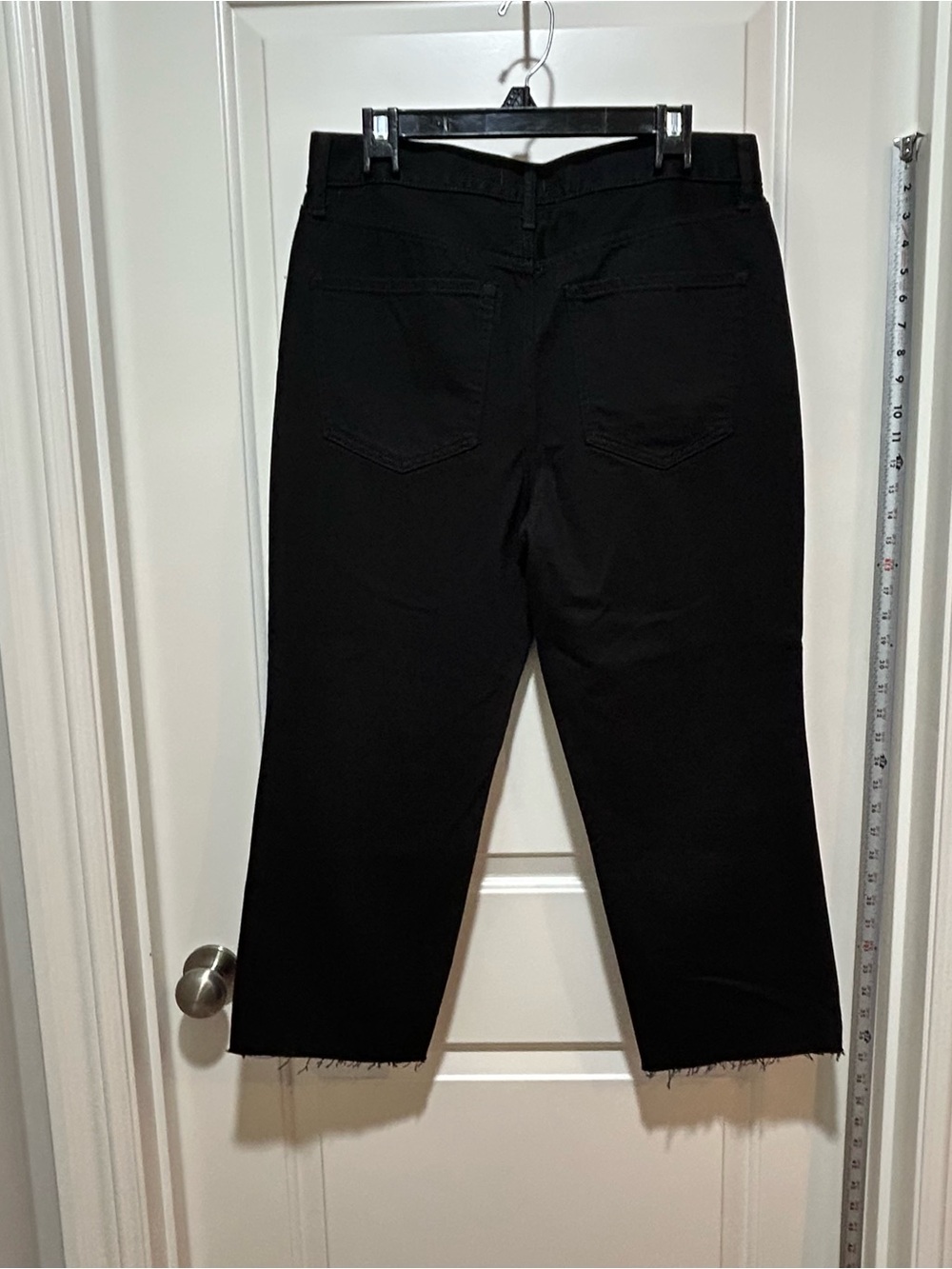 Express womens size 10S Black straight high rise Jeans. Shiny sequins Distressed - Picture 6 of 13